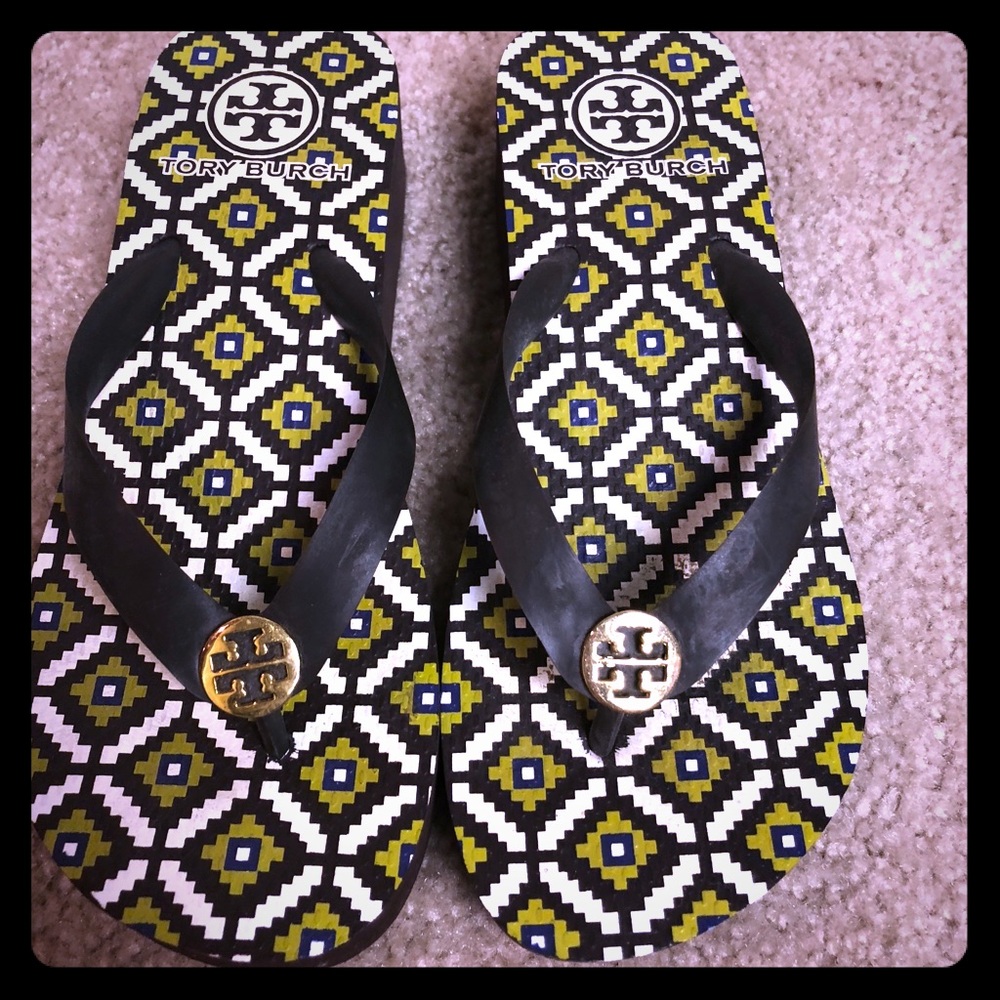 Tory Burch wedge flip flops